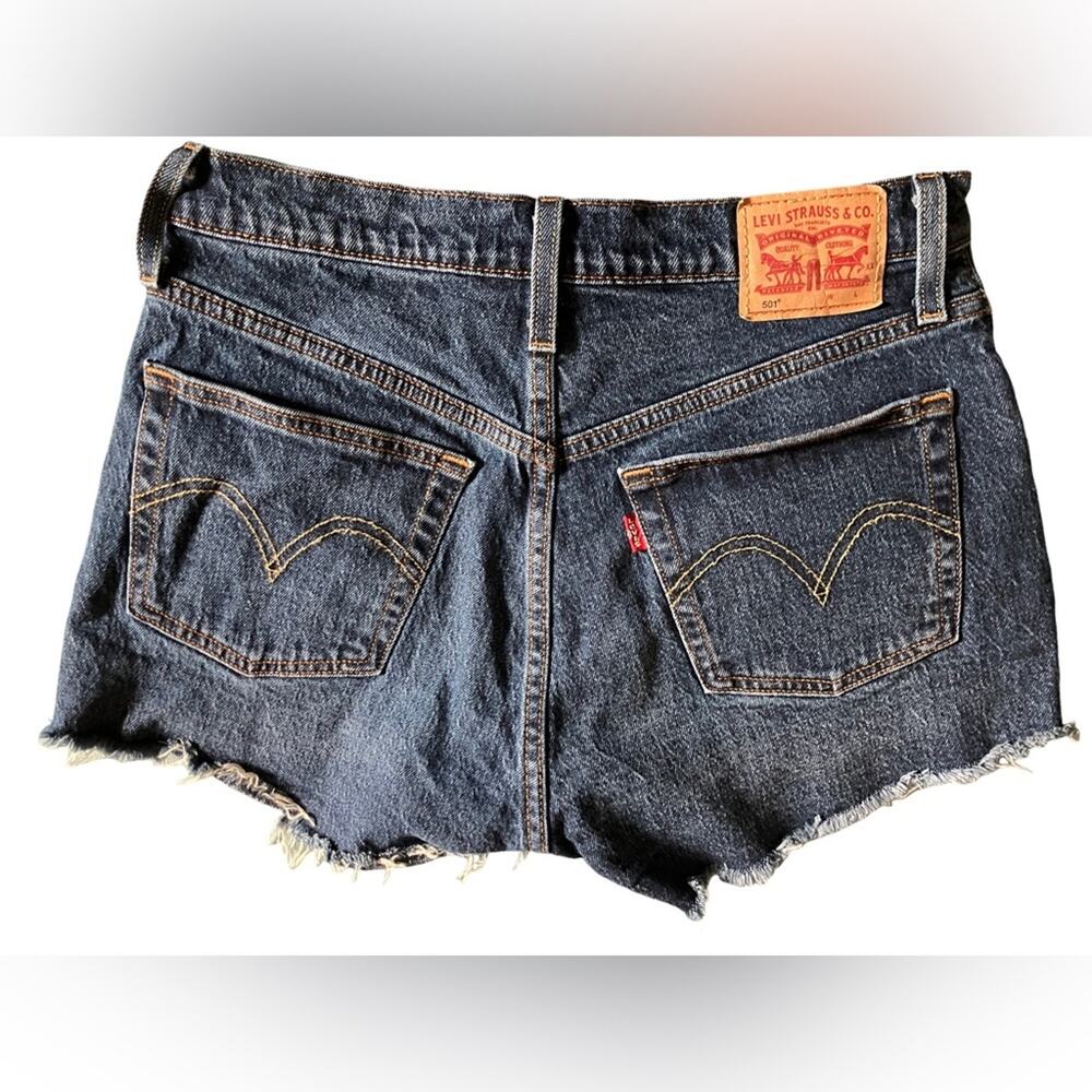 Levi's Dark Blue Denim Shorts 501 Waist 28